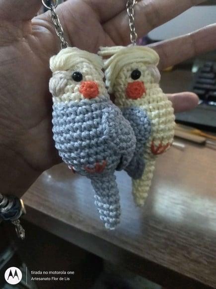 Chaveiro de Crochê Calopsita
