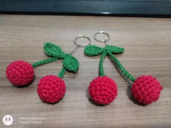 Chaveiro de Frutas em crochê