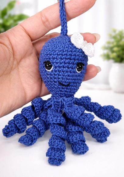 Chaveiro Mini Polvo em Croche