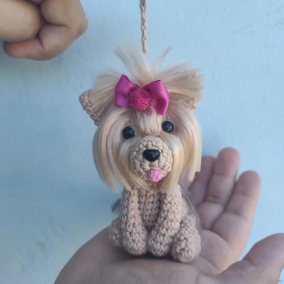 Chaveiro Yorkshire Terrier em Crochê