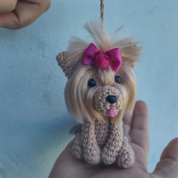 Chaveiro Yorkshire Terrier em Crochê