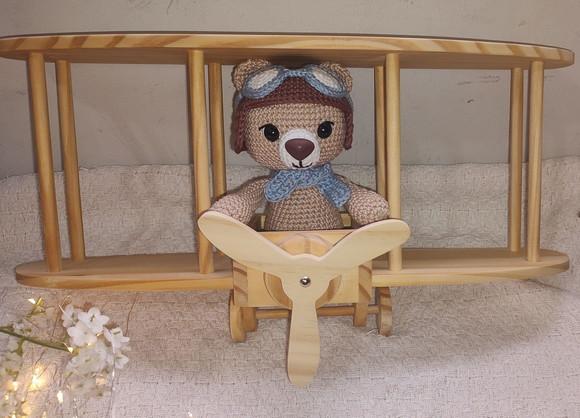 Enfeite para Porta Maternidade Urso Aviador