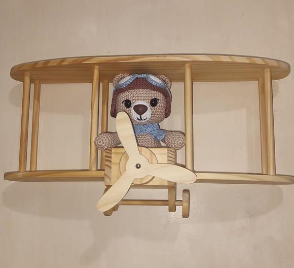Enfeite para Porta Maternidade Urso Aviador