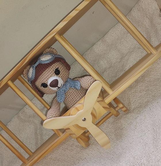 Enfeite para Porta Maternidade Urso Aviador