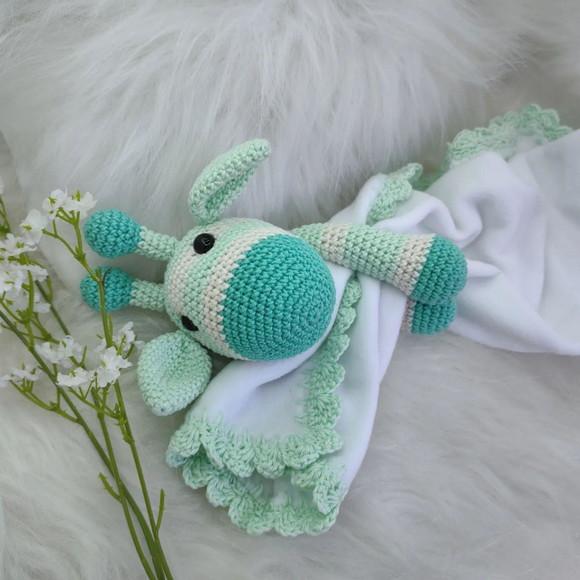 Kit Baby em Crochê com Naninha - Tema Girafa