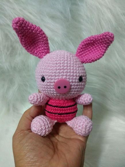 Leitão da Turma do Pooh em Amigurumi