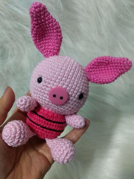 Leitão da Turma do Pooh em Amigurumi