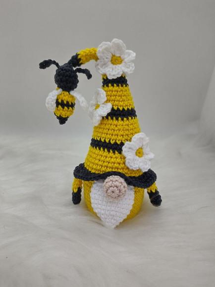 Mini Gnomo Em Crochê Abelha