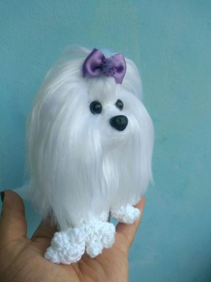 Mini Maltês - Amigurumi De Crochê