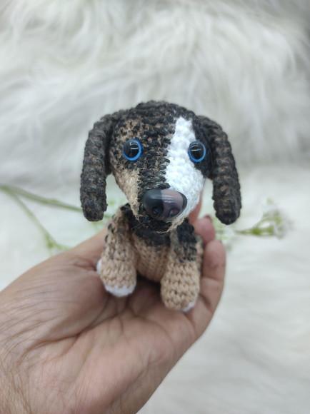 Mini Pet Salsicha - Amigurumi De Crochê
