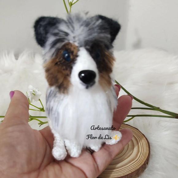Miniatura Pastor Belga - Amigurumi de Crochê com Feltragem
