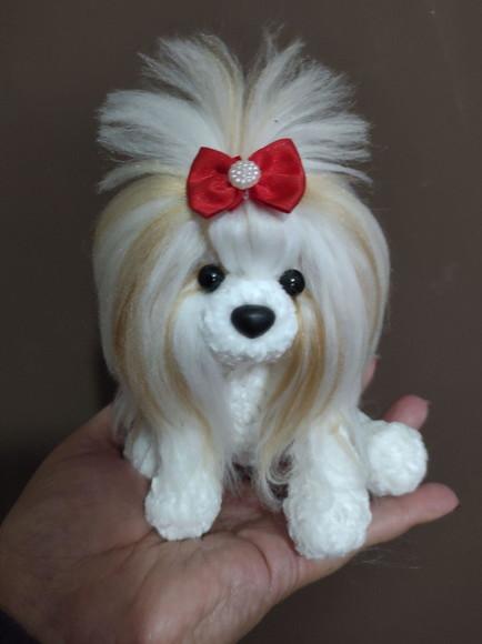 Miniatura Shitzu - Amigurumi de Crochê com Feltragem