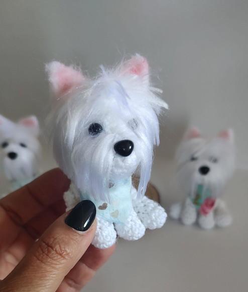 Miniatura Westie Terrier- Amigurumi de Crochê com Feltragem