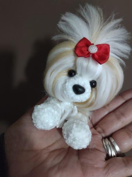 Miniatura Shitzu - Amigurumi de Crochê com Feltragem