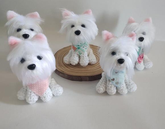 Miniatura Westie Terrier- Amigurumi de Crochê com Feltragem