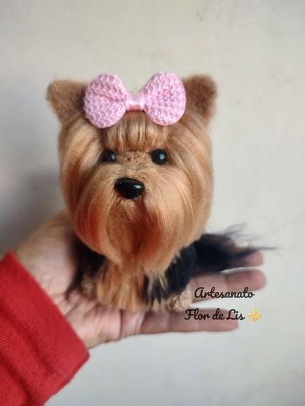 Miniatura Yorkshire - Amigurumi de Crochê com Feltragem