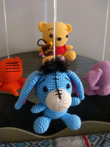 Mobile com a Turma do Ursinho Pooh em Amigurumi