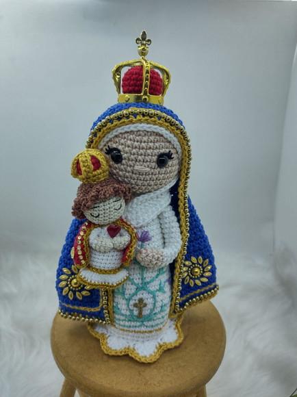 Nossa Senhora do Bom Parto em Crochê Amigurumi