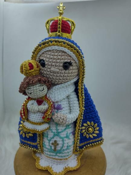 Nossa Senhora do Bom Parto em Crochê Amigurumi