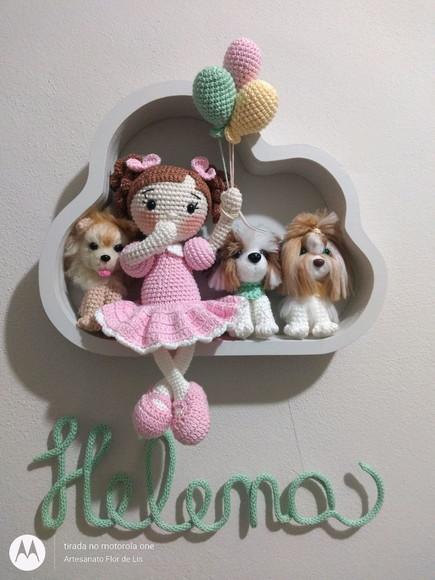Porta Maternidade Boneca e 3 Cachorrinhos