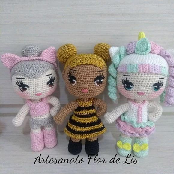 Receita das Boneca Cat Queen, Bee e Unicórnio