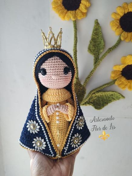 Santinha em Crochê - Nossa Senhora Aparecida