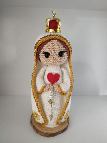 Santinha em Crochê - Nossa Senhora de Fátima
