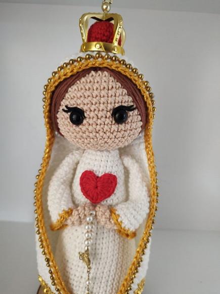 Santinha em Crochê - Nossa Senhora de Fátima