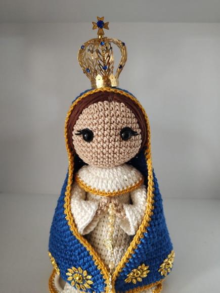 Santinha em Crochê - Nossa Senhora Aparecida