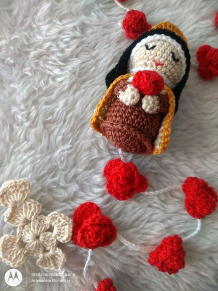 Terço de Crochê com Mini Santinha