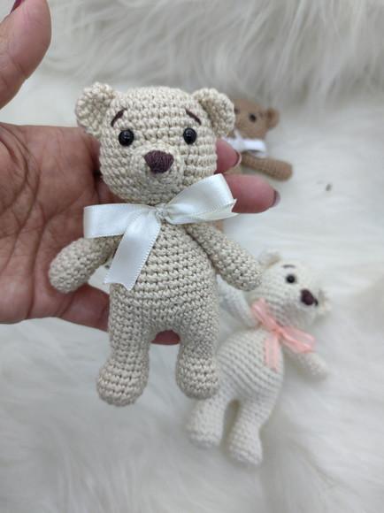 Trio de Mini Ursinho em Crochê - Amigurumi
