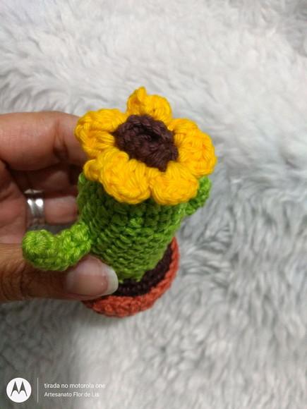 Trio de Chaveiros de Crochê Cactos
