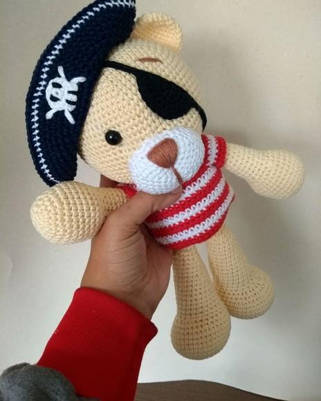 Urso Pirata da Artesanato Flor de Lis