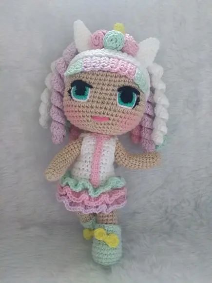 Amigurumi Boneca Lol Unicórnio