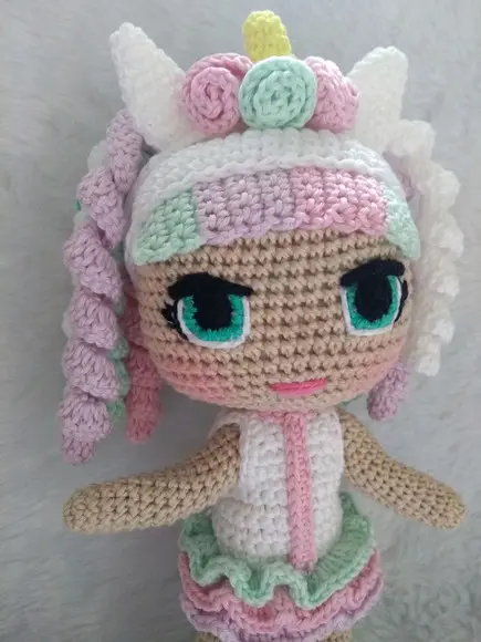 Amigurumi Boneca Lol Unicórnio