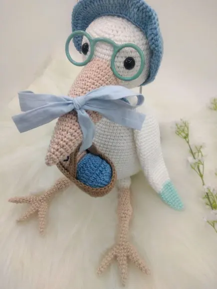 Amigurumi Cegonha com Bebê em Crochê