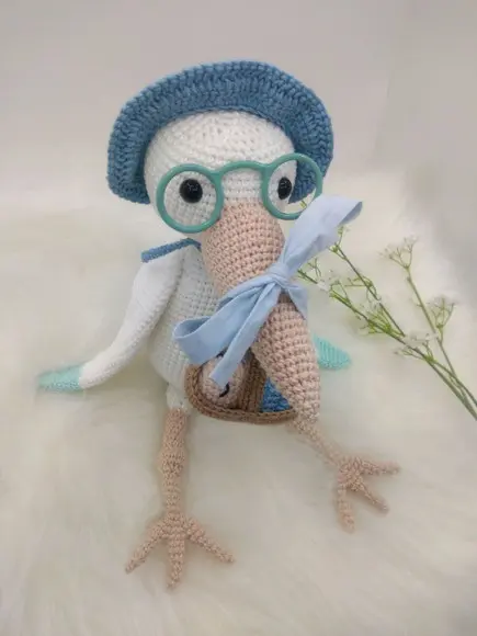 Amigurumi Cegonha com Bebê em Crochê