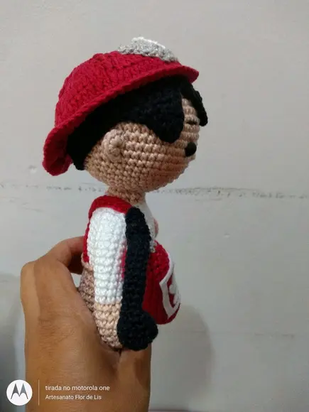 Amigurumi Chocalho Bombeiro