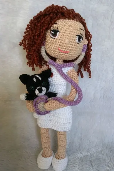 Amigurumi Profissões - Veterinária