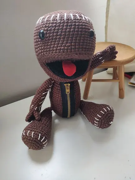 Amigurumi Sackboy em Crochê - Tamanho Grande