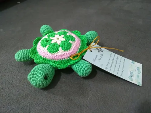 Amigurumi Tartaruga porta agulhas e alfinetes