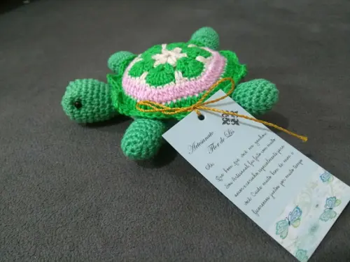 Amigurumi Tartaruga porta agulhas e alfinetes