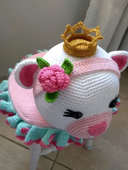 Capa para banquinho em croche