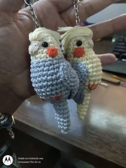 Chaveiro de Crochê Calopsita