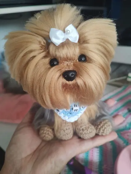 Casal Mini Pet Yorkshire - Amigurumi de Crochê