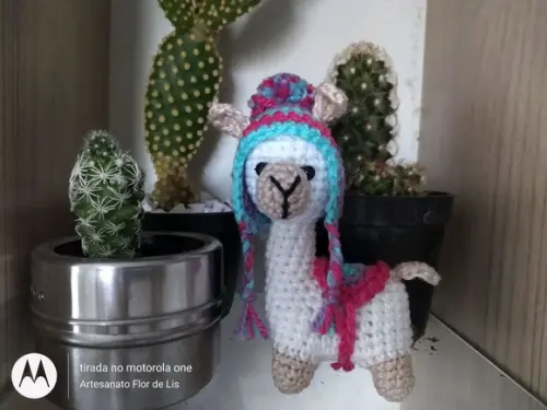 Chaveiro de crochê Lhama