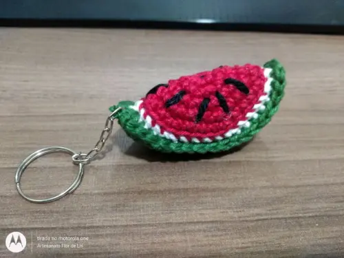Chaveiro de Frutas em crochê