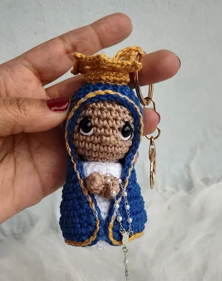 Chaveiro Nossa Senhora Aparecida em Crochê