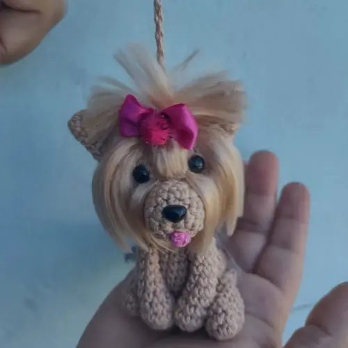Chaveiro Yorkshire Terrier em Crochê