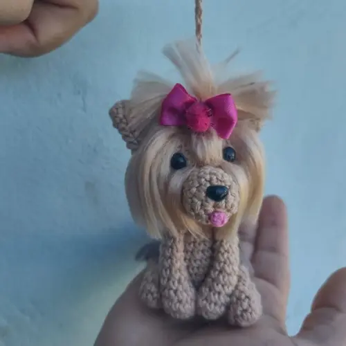 Chaveiro Yorkshire Terrier em Crochê